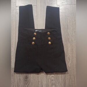 ZARA High Rise Sailor Button Pants